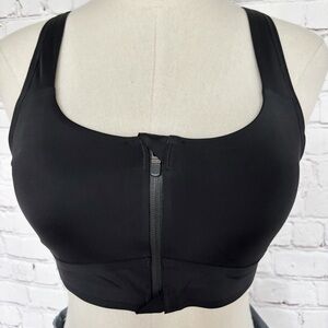 ATHLETA Empower II Train Black Front Zip Sports Bra--S